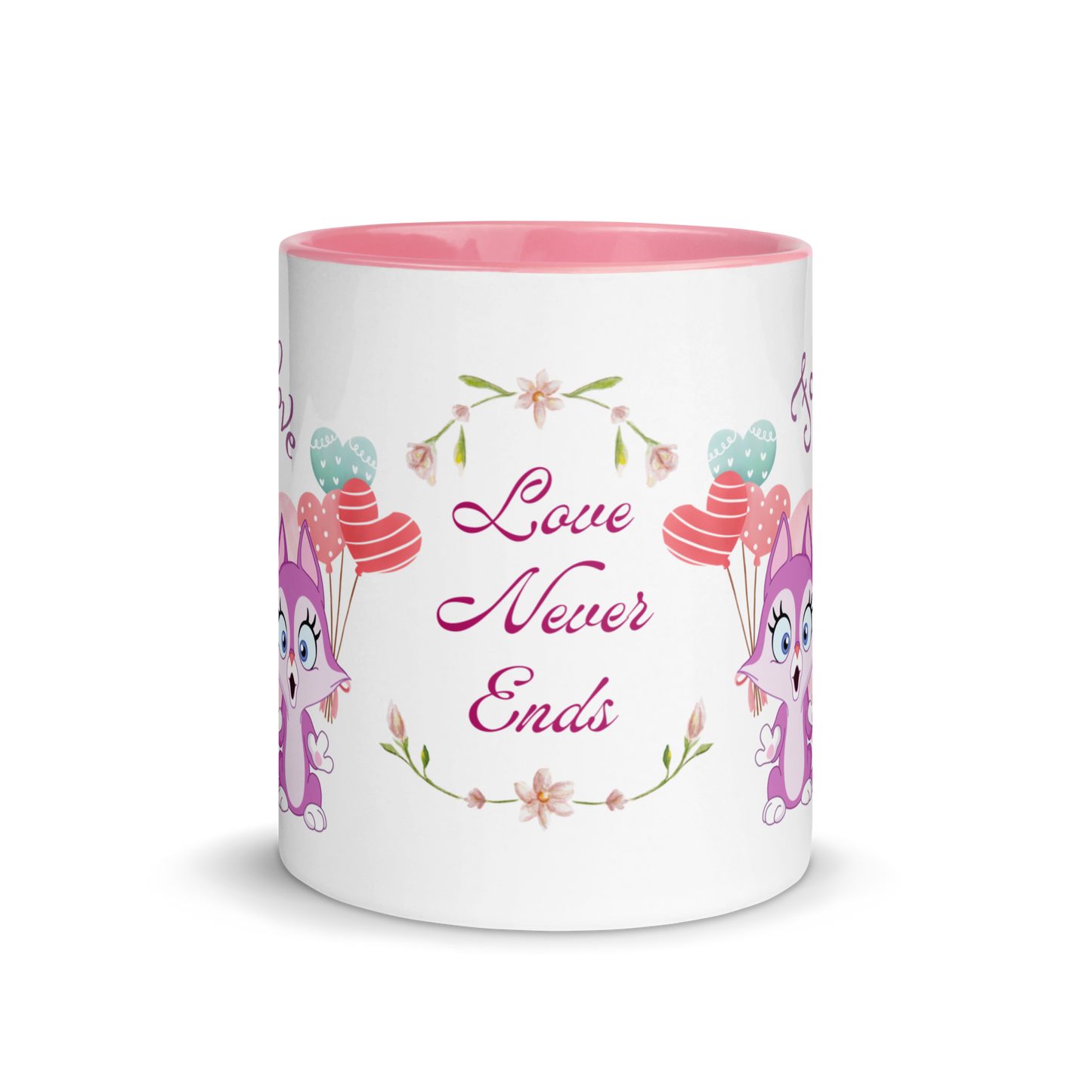 Accent Coffee Mug 11oz | Love Never Ends | Cute Cat Couple Love Themed