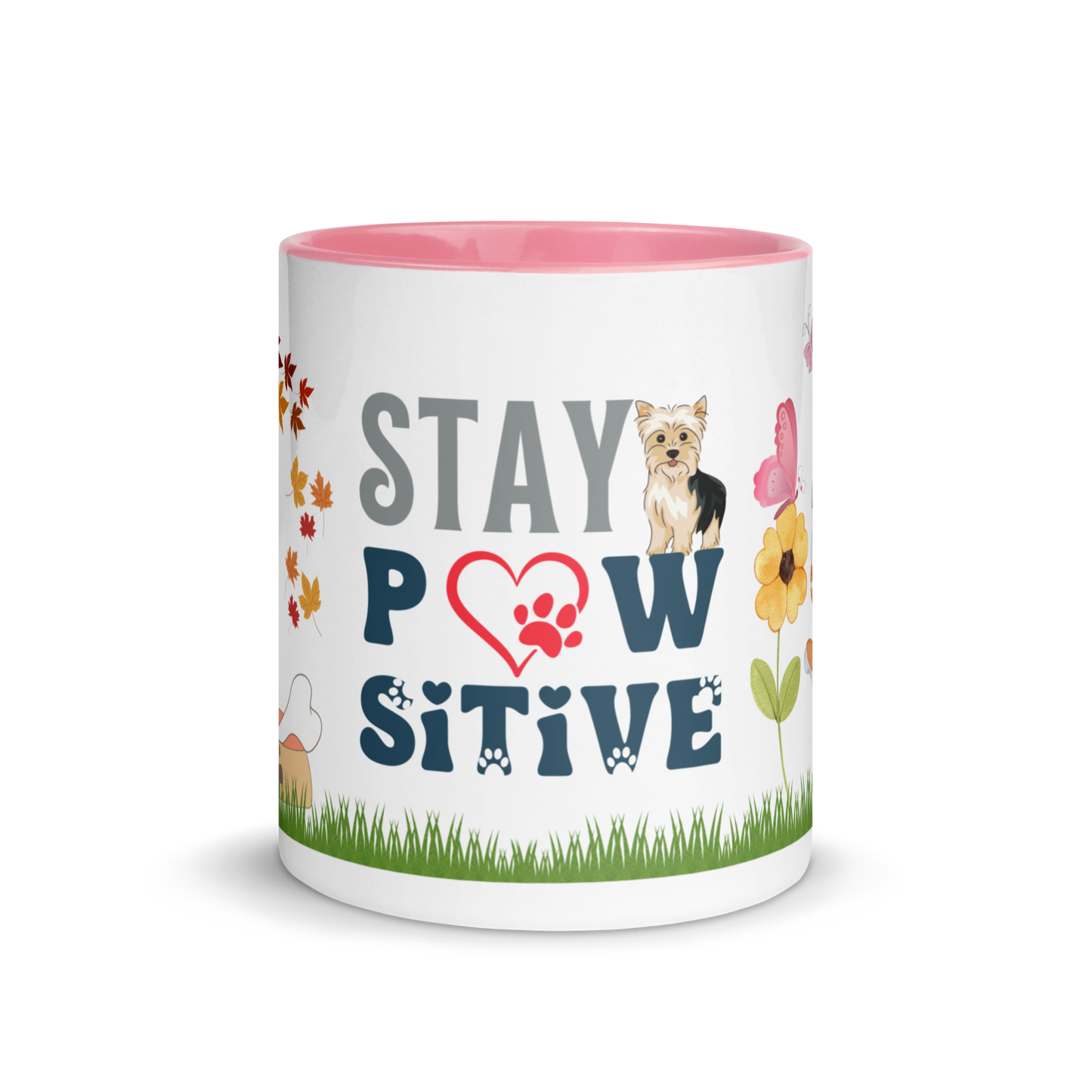 Accent Coffee Mug 11oz | Stay Pawsitive | Cat Dog Themed