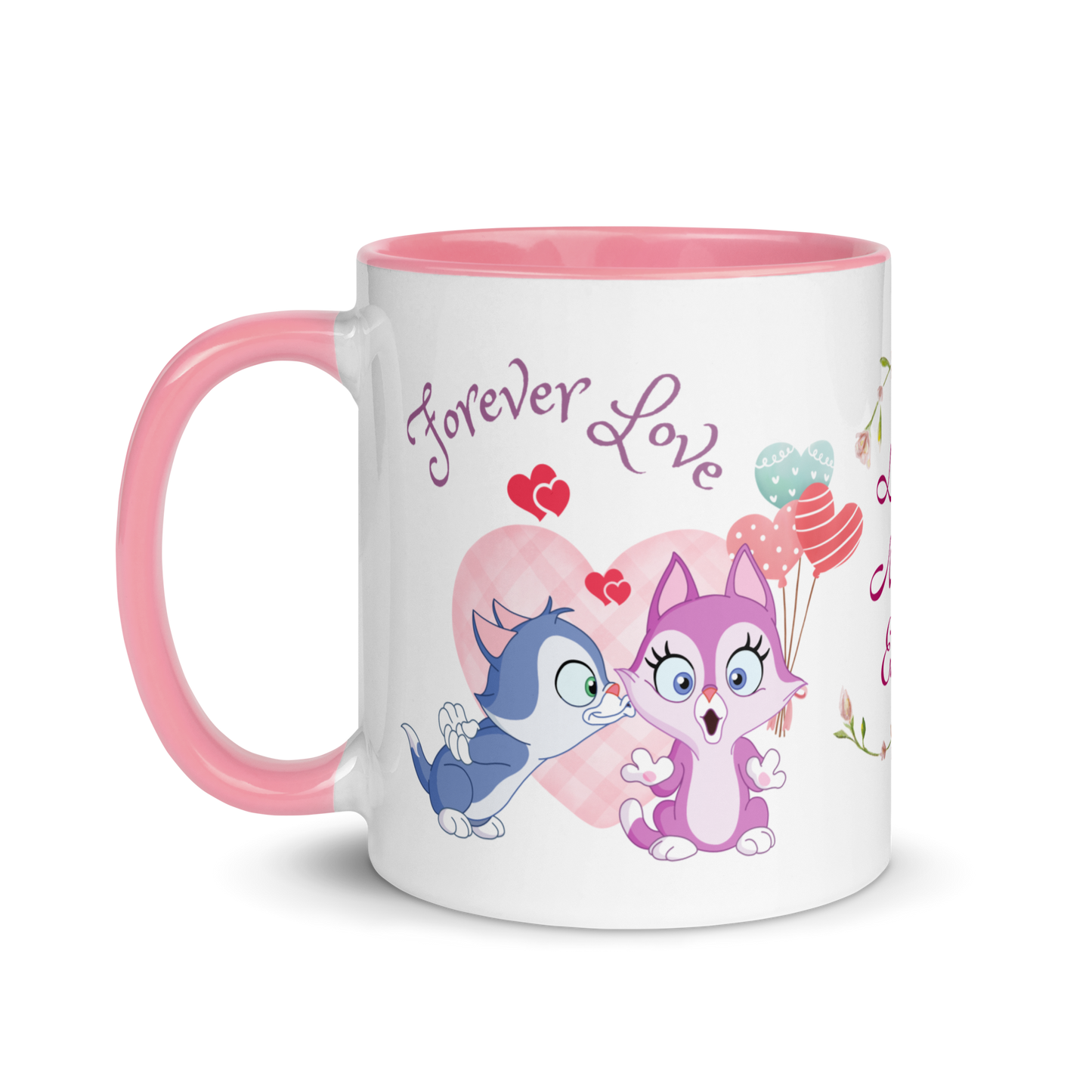 Accent Coffee Mug 11oz | Love Never Ends | Cute Cat Couple Love Themed