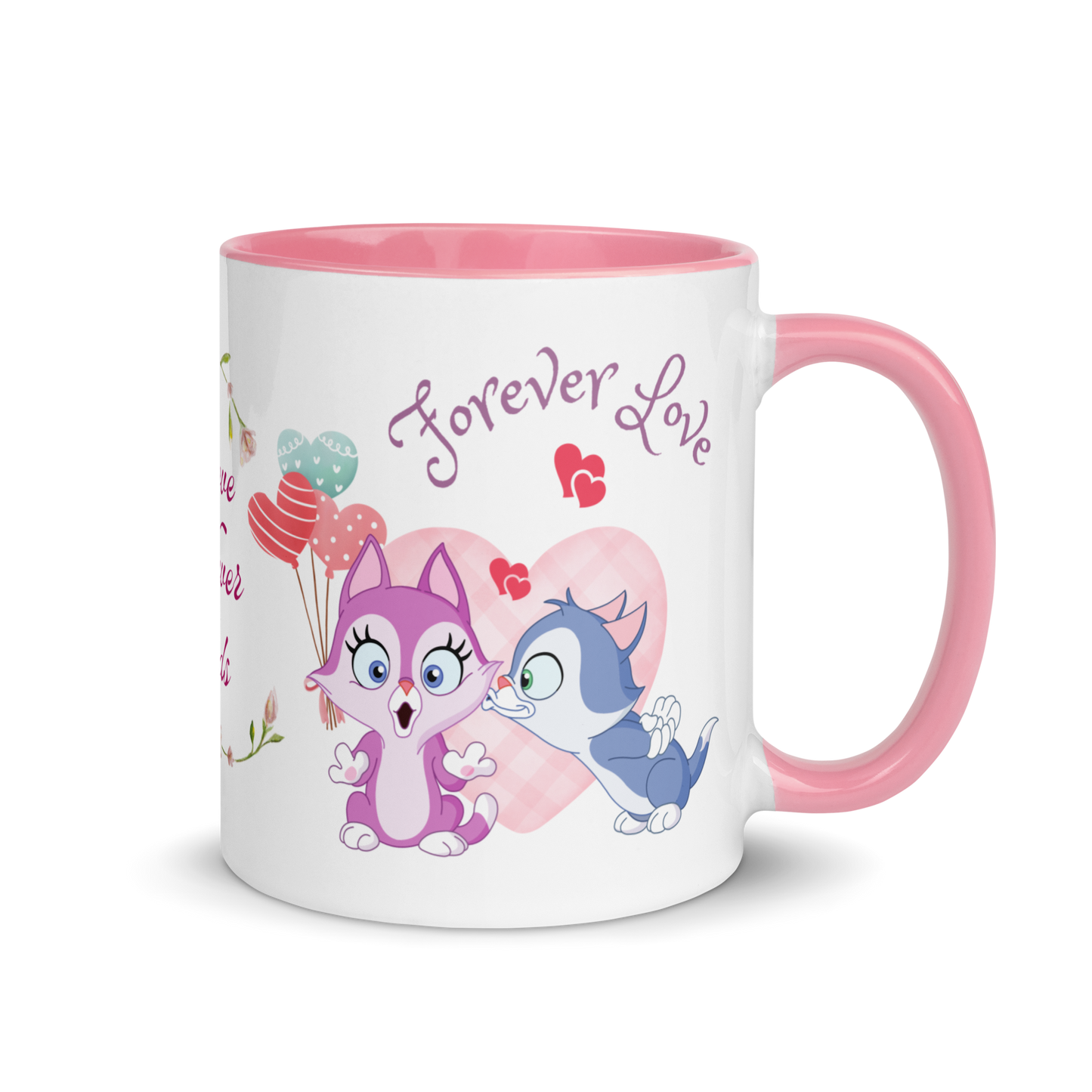 Accent Coffee Mug 11oz | Love Never Ends | Cute Cat Couple Love Themed