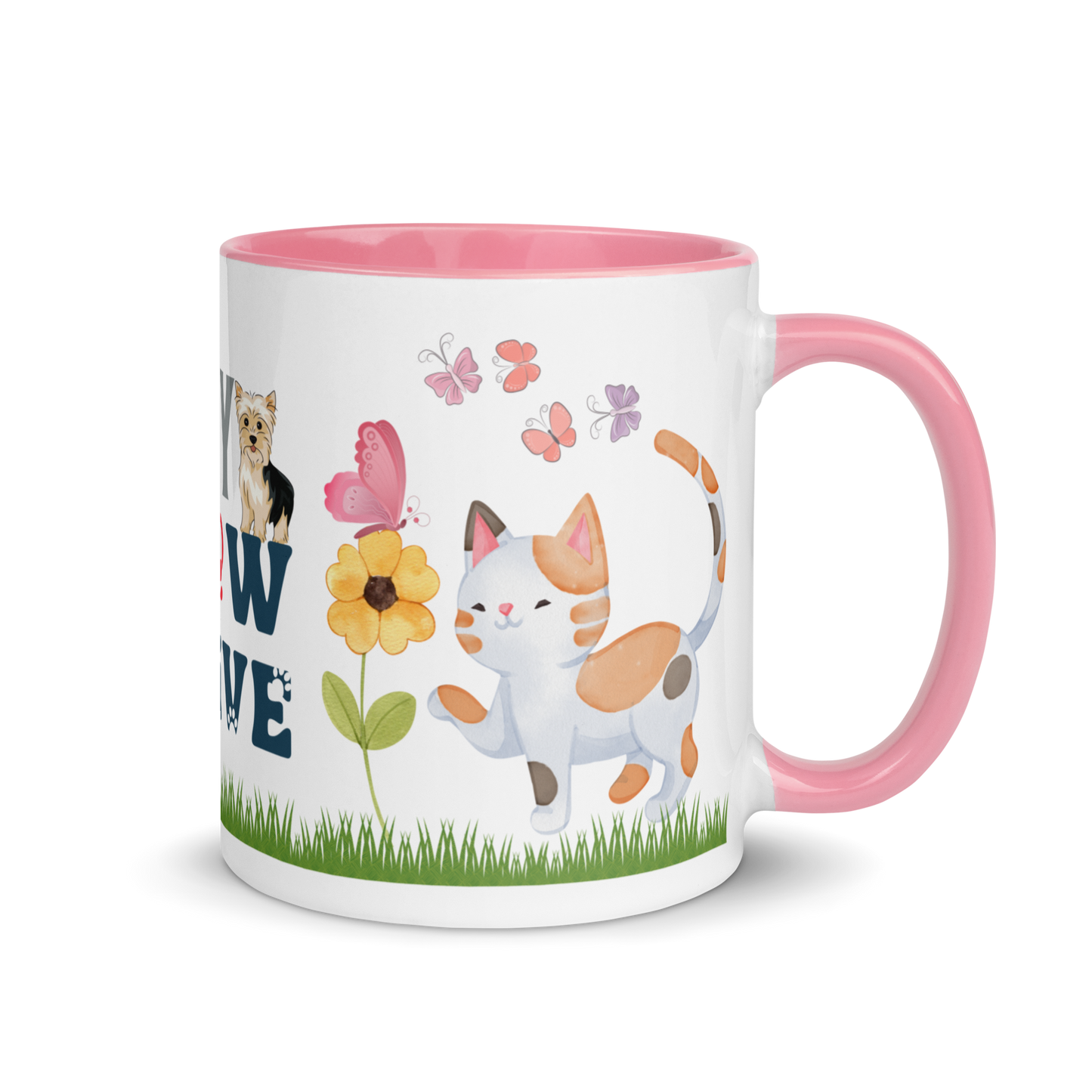 Accent Coffee Mug 11oz | Stay Pawsitive | Cat Dog Themed