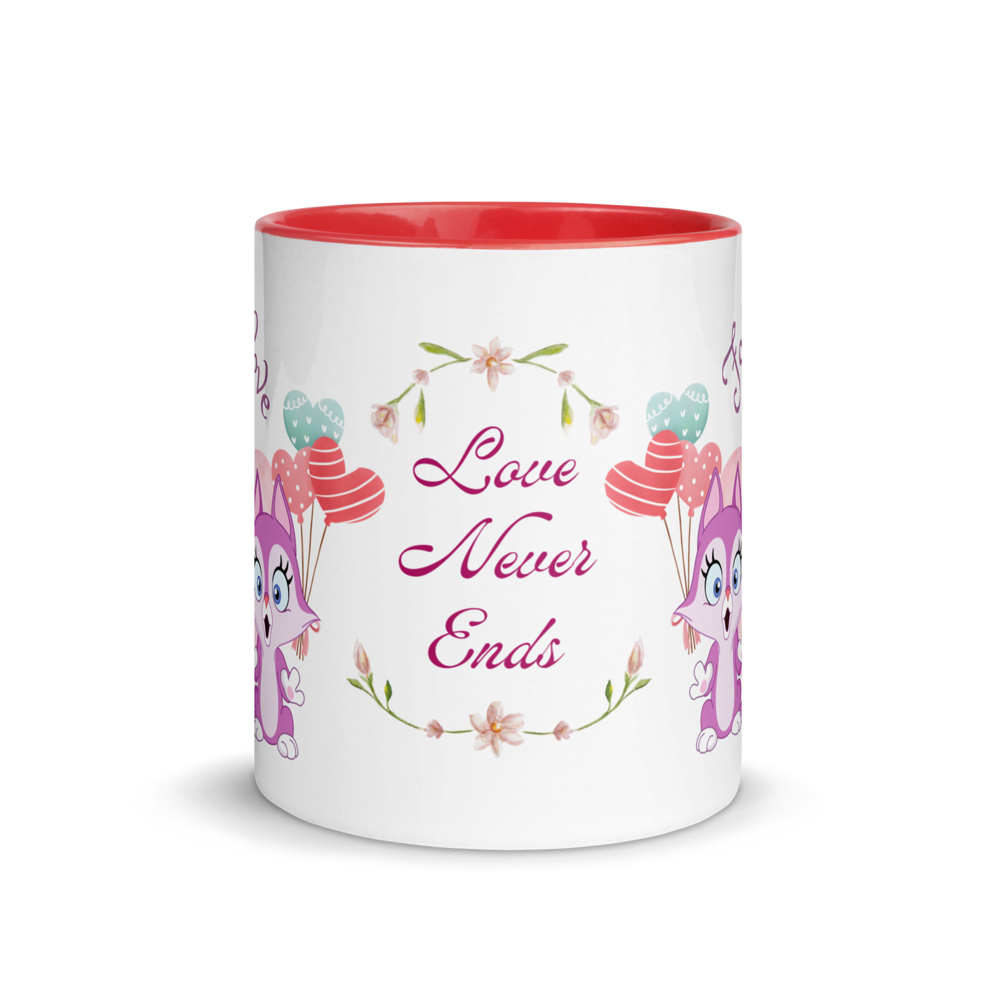 Accent Coffee Mug 11oz | Love Never Ends | Cute Cat Couple Love Themed