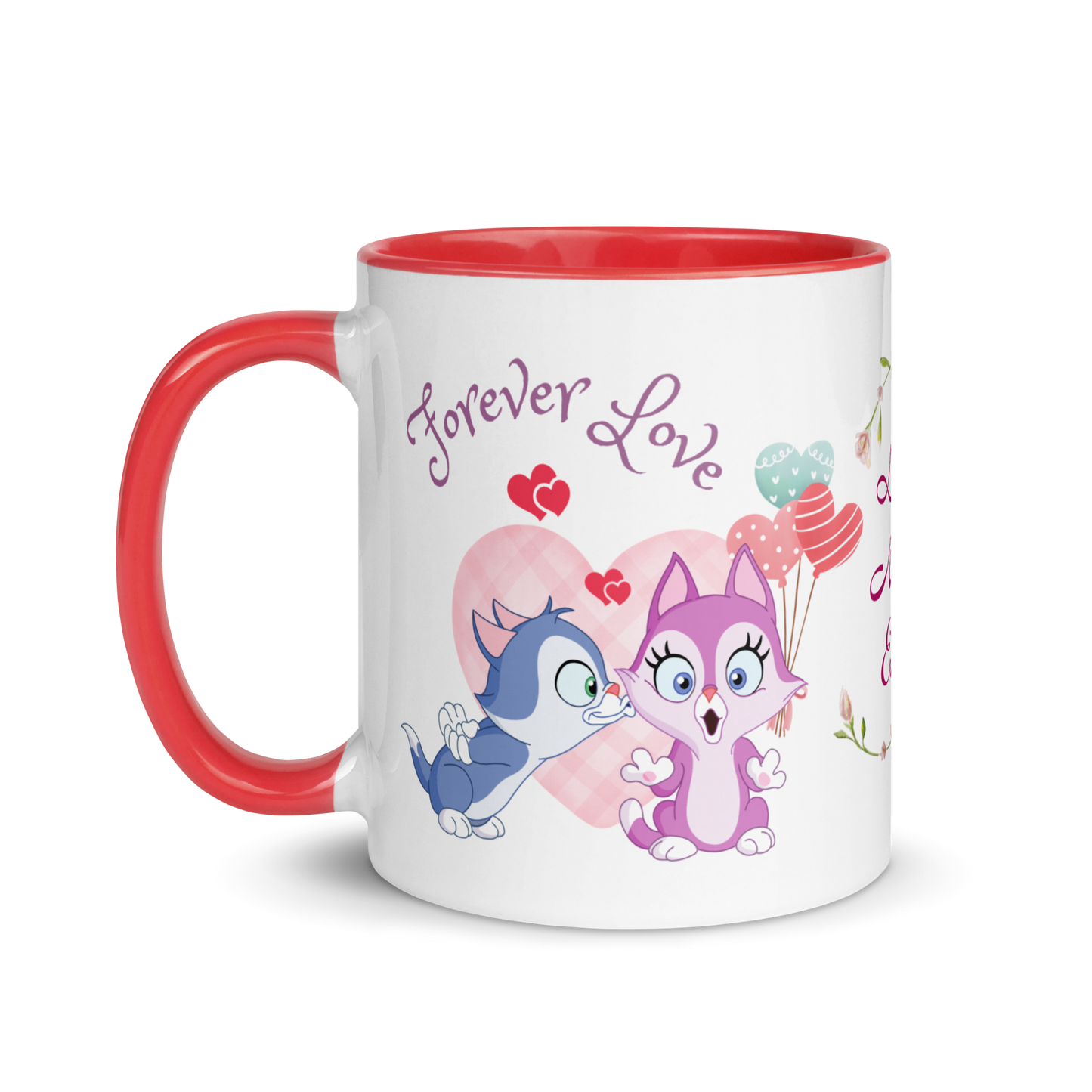 Accent Coffee Mug 11oz | Love Never Ends | Cute Cat Couple Love Themed