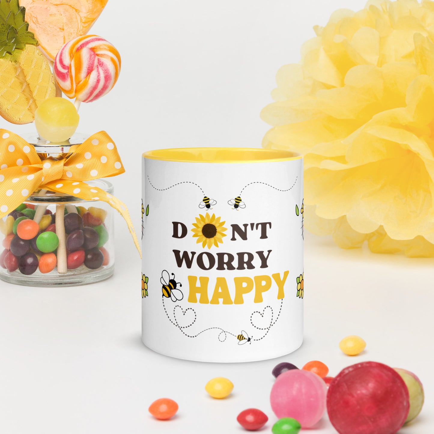 Accent Coffee Mug 11oz | Don't Worry BEE Happy