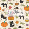 Retro Halloween Black Cat Cafe Tea Time