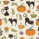 Retro Halloween Cat Café