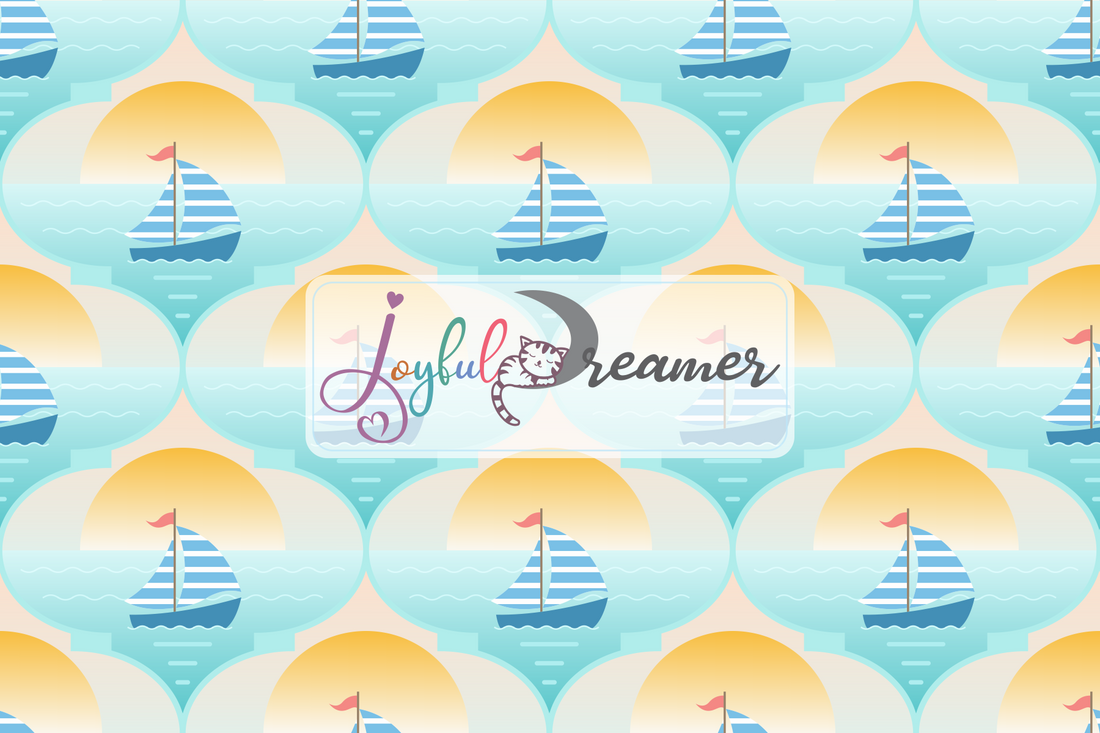 Fabric Design :: Trip to the Beach Sailor Boat Sunset