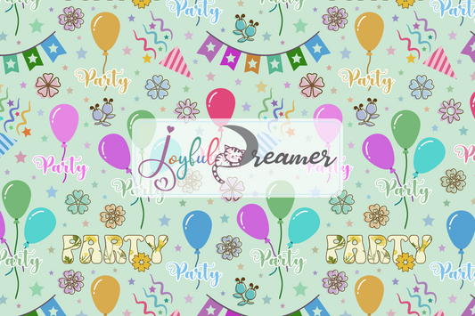 Wallpaper Design :: Let's Go Party Flowers and Balloons