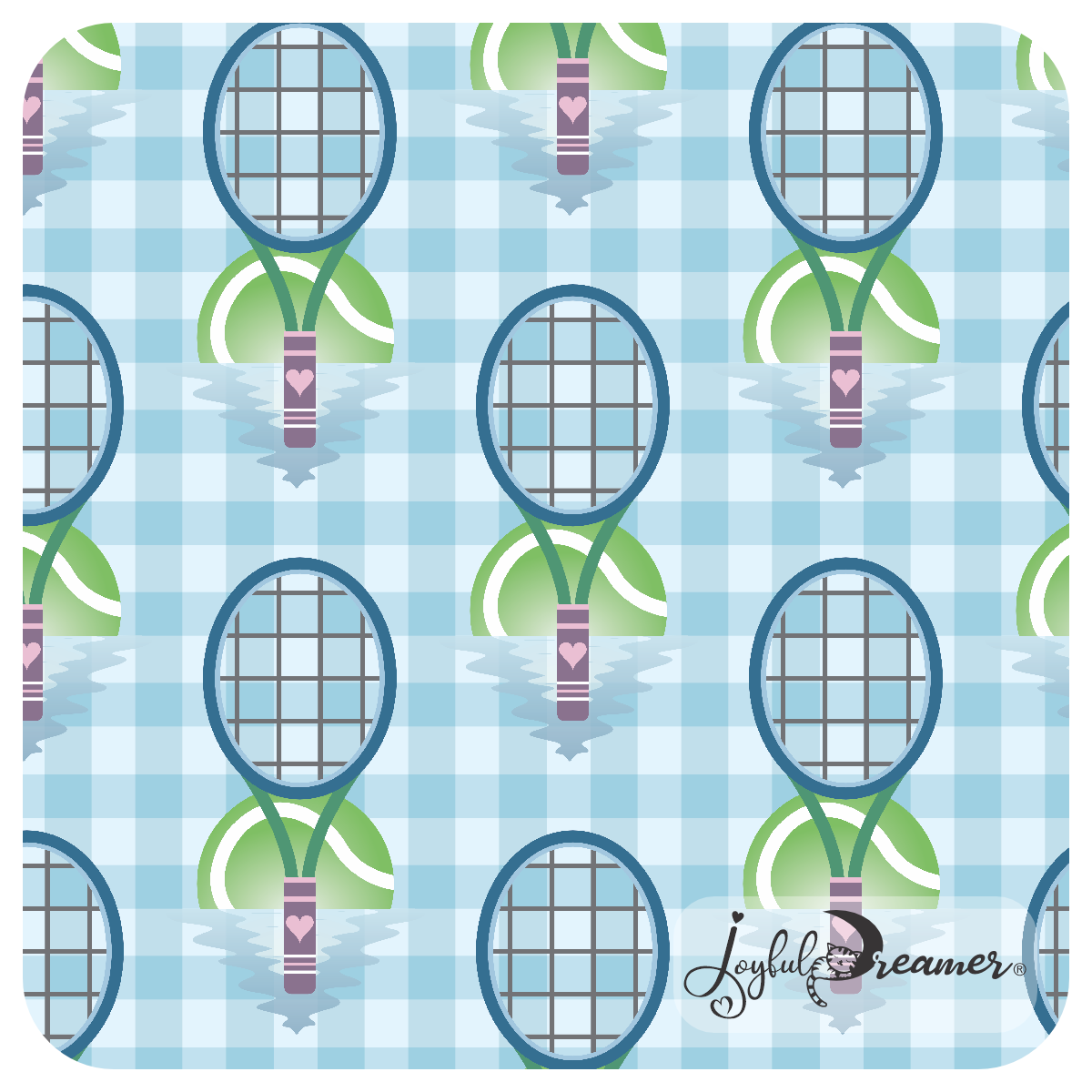 Pattern: Tennis Blue Checker Board