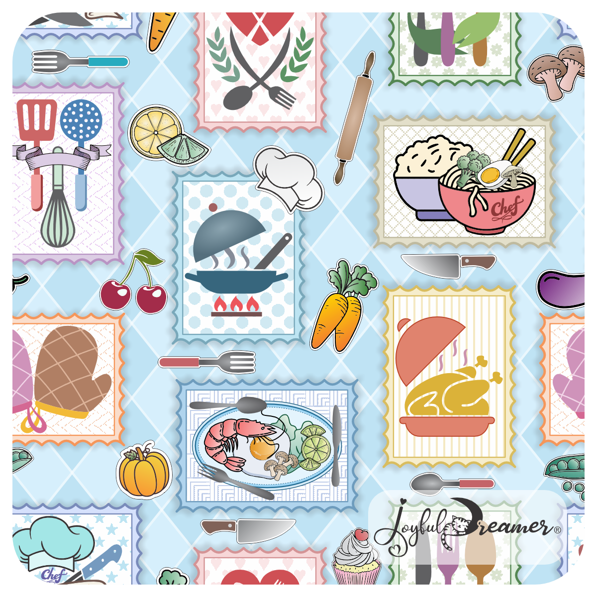 Pattern: Yes Chef Stamps Stickers