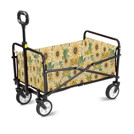 Wagons Carts Foldable (Made in USA) | Bold Yellow Sunflower Garden