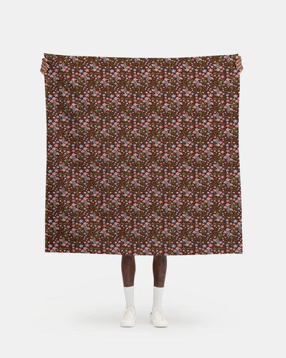Fabric | Spring Garden with Chocolate Brown Background