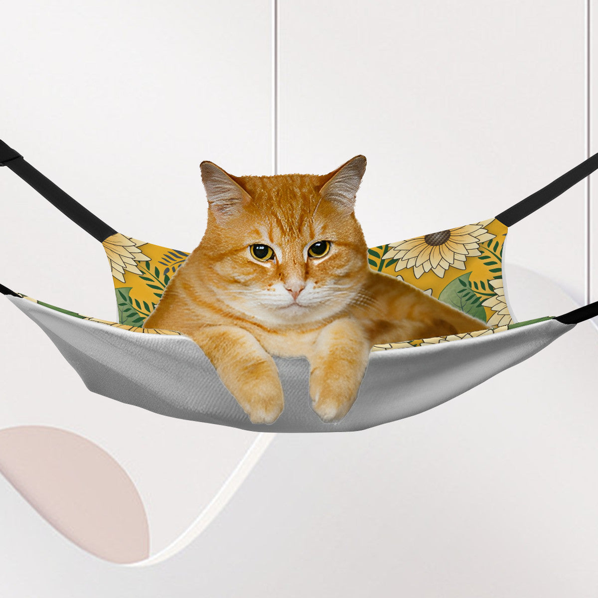 Pet Hammock | Bold Floral Design Yellow Sunny Sunflower Garden