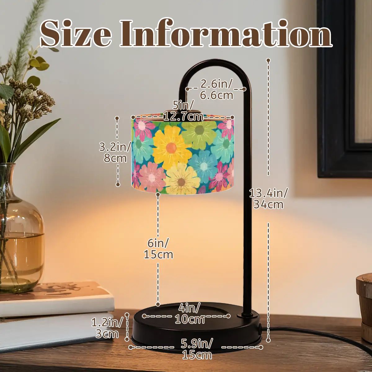 Candle Warmer Lamp | Vibrant Daisy Floral