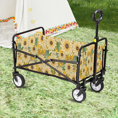 Wagons Carts Foldable (Made in USA) | Bold Yellow Sunflower Garden