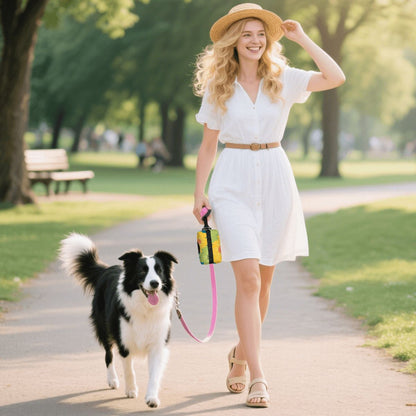 Dog Poop Bag Holder | Vibrant Daisy Floral Block Prints