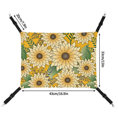 Pet Hammock | Bold Floral Design Yellow Sunny Sunflower Garden
