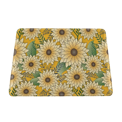 Large Passport Holder for Travel (DoubleSided)  | Bold Floral Design Yellow Sunny Sunflower Garden