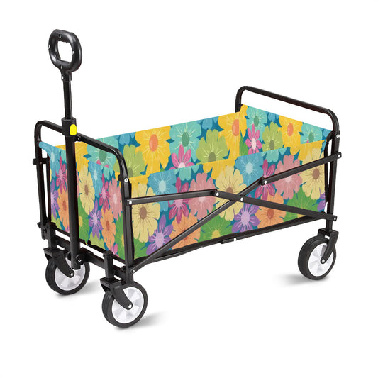 Wagons Carts Foldable (Made in USA) | Vibrant Daisy Floral Block Prints