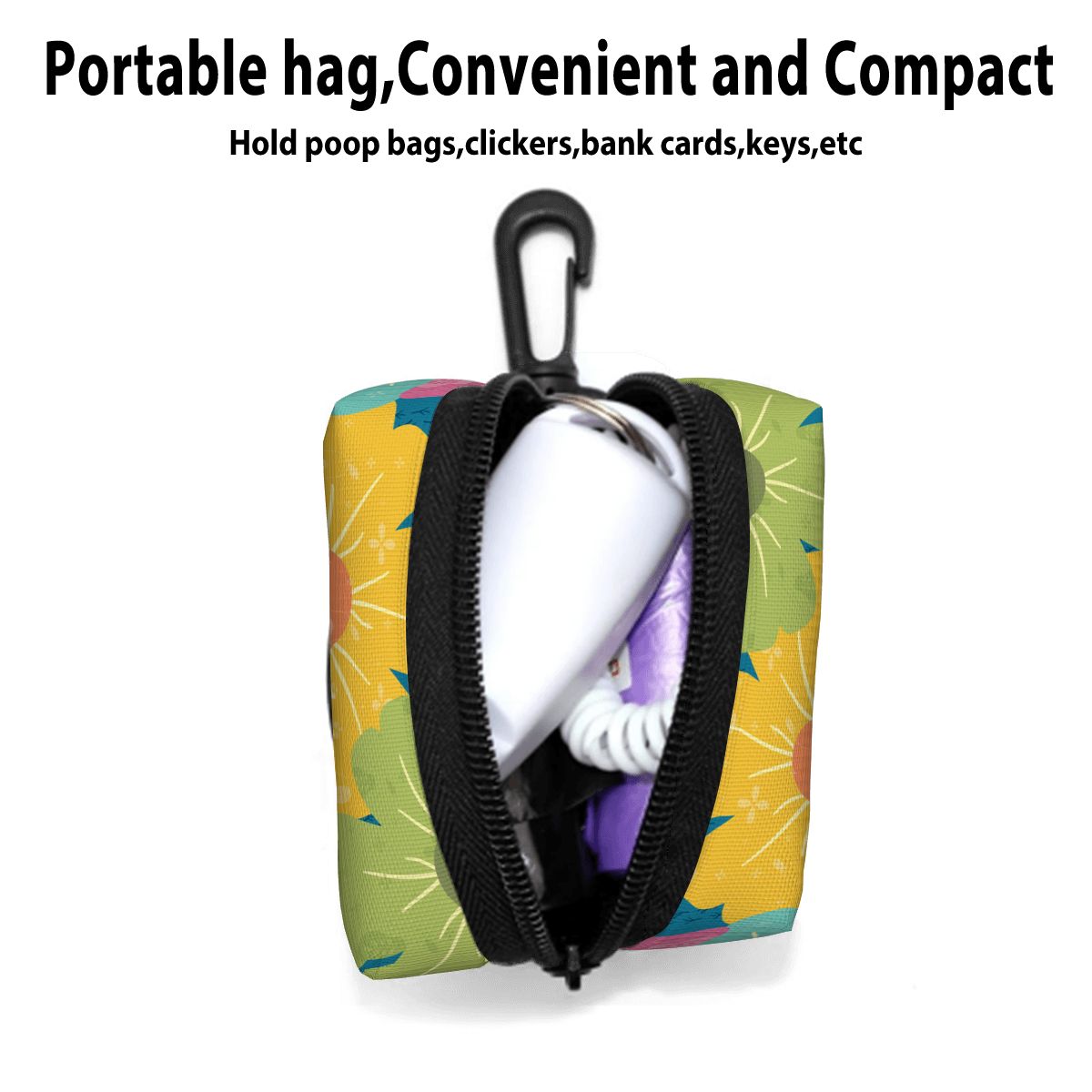 Dog Poop Bag Holder | Vibrant Daisy Floral Block Prints