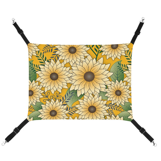 Pet Hammock | Bold Floral Design Yellow Sunny Sunflower Garden