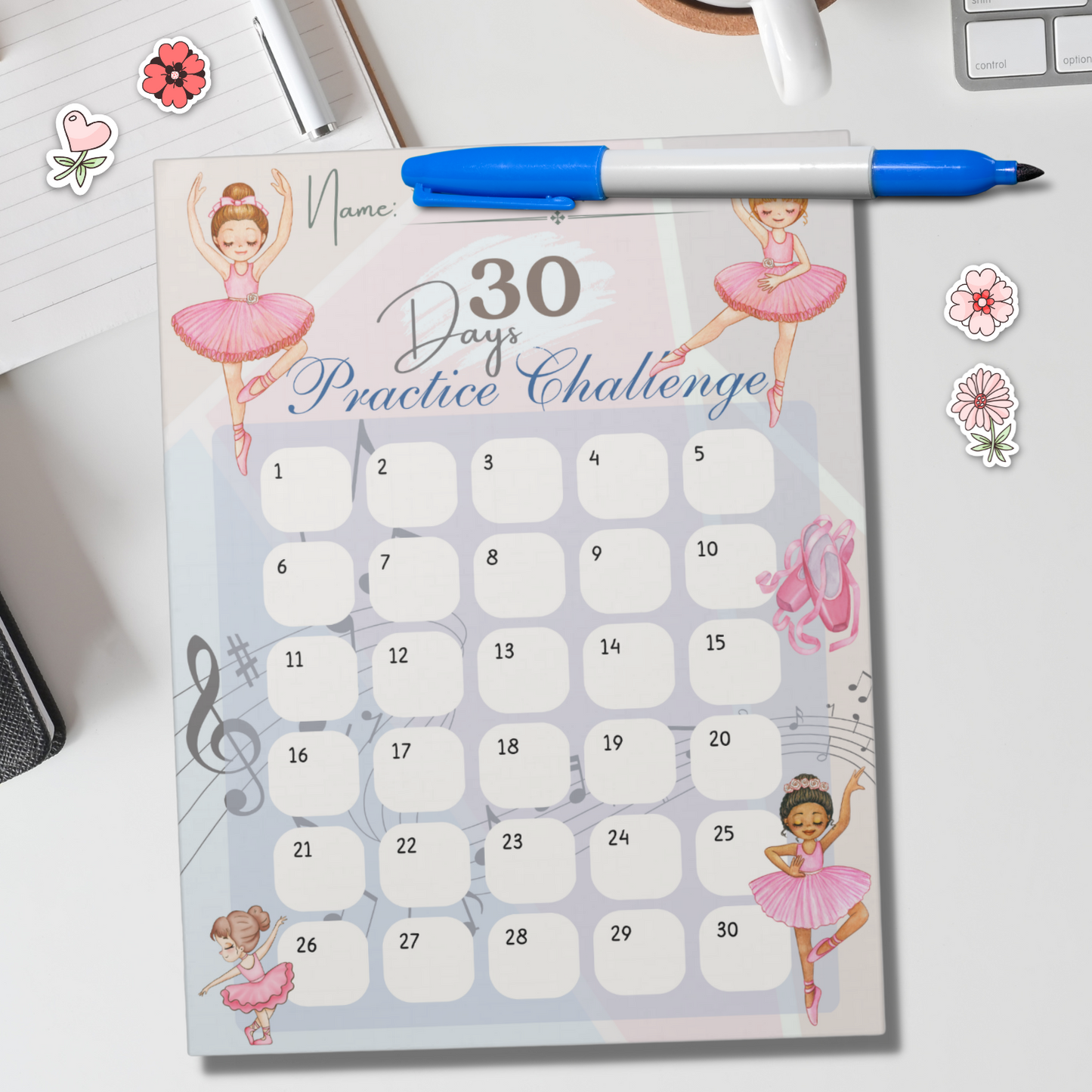 Notepad (Large) | Ballet Dancer 30-Day Practice Challenge