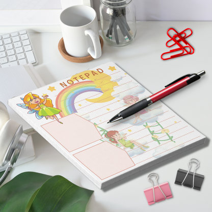 Notepad (Small) | Fantasy Fairy Rainbow Moon Stars Cloud Themed