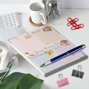 Notepad (Small) | Adorable Multicolored Grocery Shopping List