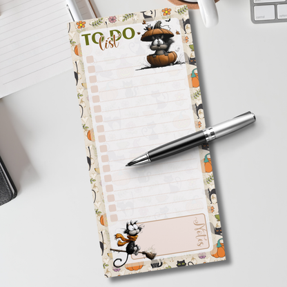 Magnetic Notepad | Quirky Black Cat To Do List