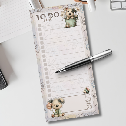 Magnetic Notepad | Wild Flower Whimsical Dog Themed 2