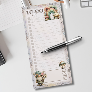 Magnetic Notepad | Wild Blossom Spring Gnome To Do List