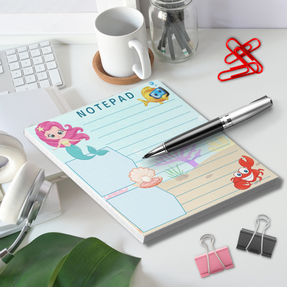 Notepad (Small) | Under the Sea Mermaid Crab Fish Pearl Shell Themed