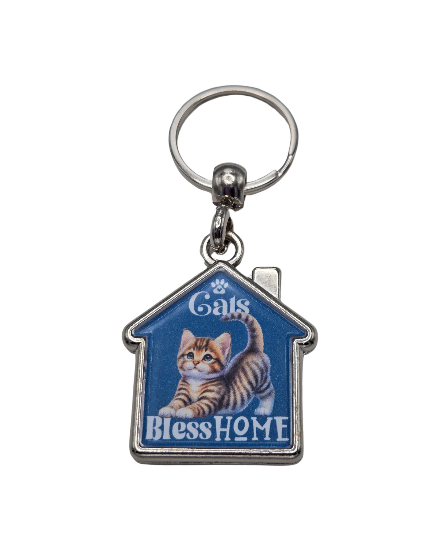 House-Shaped Keychain - Home Sweet Home Designs, Double-Sided Heavy Metal Keyring 360° Rotation, Gift for Home Lovers