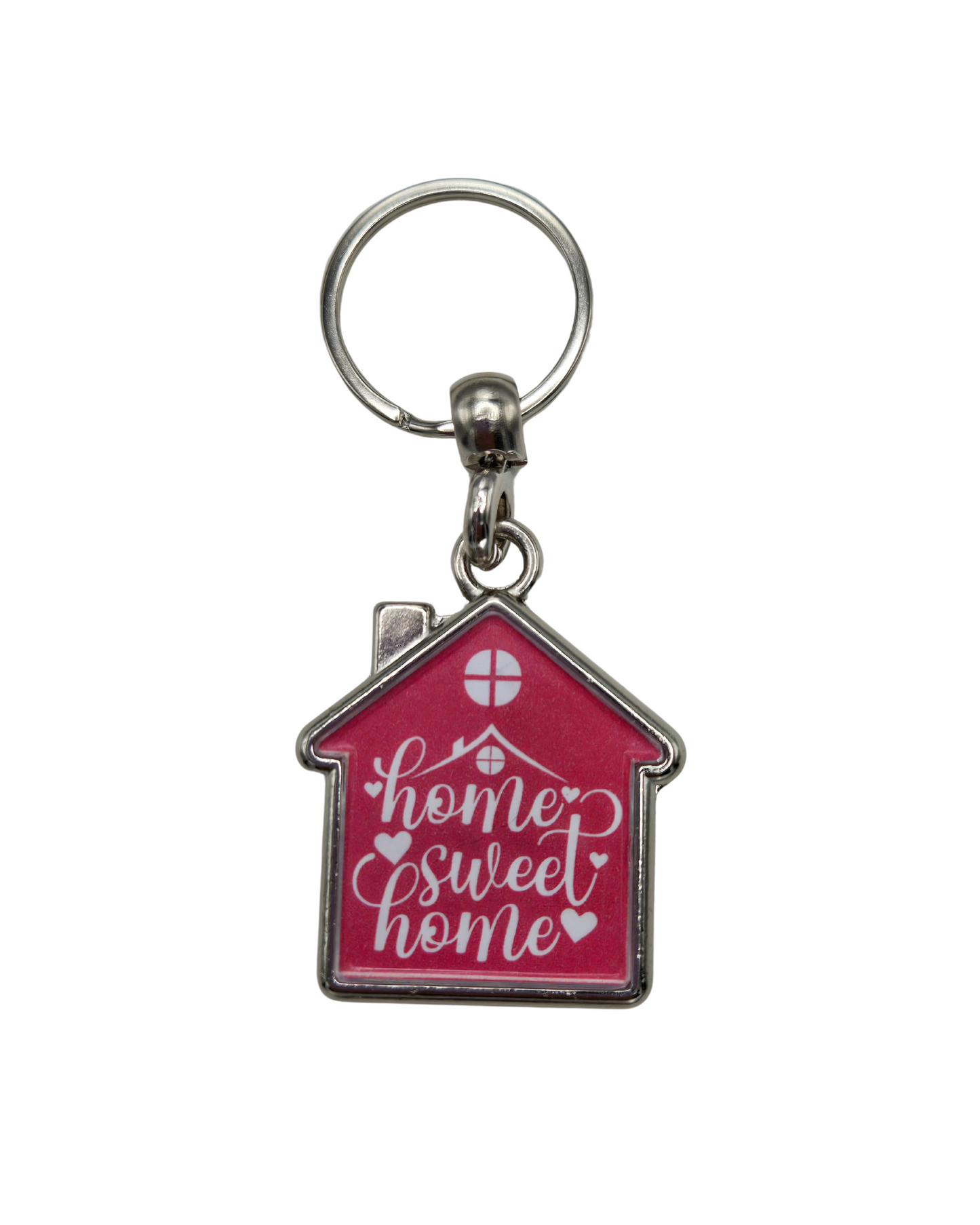 House-Shaped Keychain - Home Sweet Home Designs, Double-Sided Heavy Metal Keyring 360° Rotation, Gift for Home Lovers