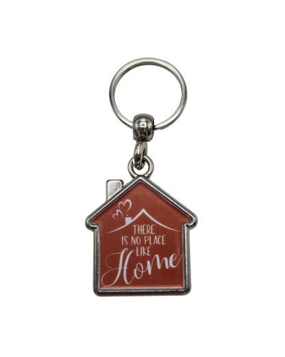 House-Shaped Keychain - Home Sweet Home Designs, Double-Sided Heavy Metal Keyring 360° Rotation, Gift for Home Lovers