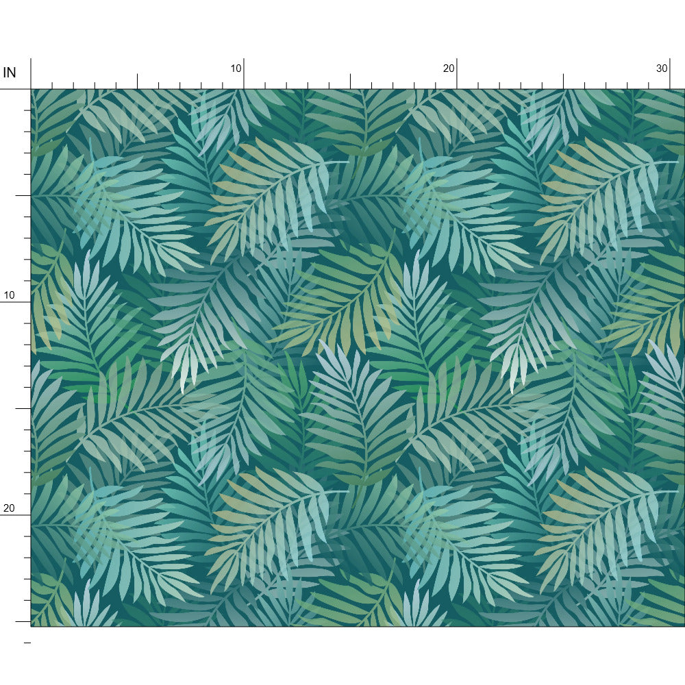 Fabric | Forest Biome Overlapping Leaves