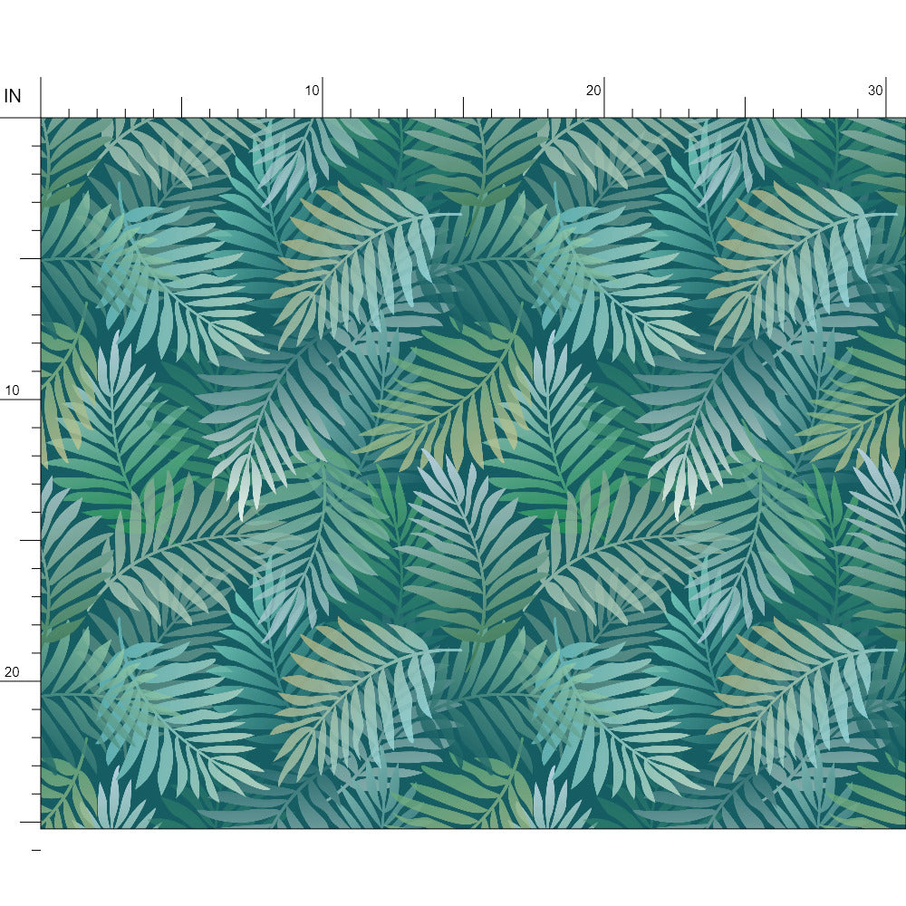 Fabric | Forest Biome Overlapping Leaves