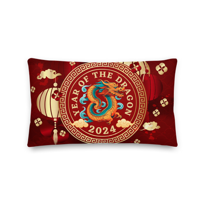 Premium Pillow | 18″×18″, 20″×12″, 22″×22″ | Year of the Dragon 2024 | Chinese Zodiac Sign 2