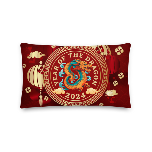 Premium Pillow | 18″×18″, 20″×12″, 22″×22″ | Year of the Dragon 2024 | Chinese Zodiac Sign 2