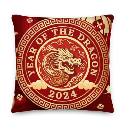 Premium Pillow | 18″×18″, 20″×12″, 22″×22″ | Year of the Dragon 2024 | Chinese Zodiac Sign 1