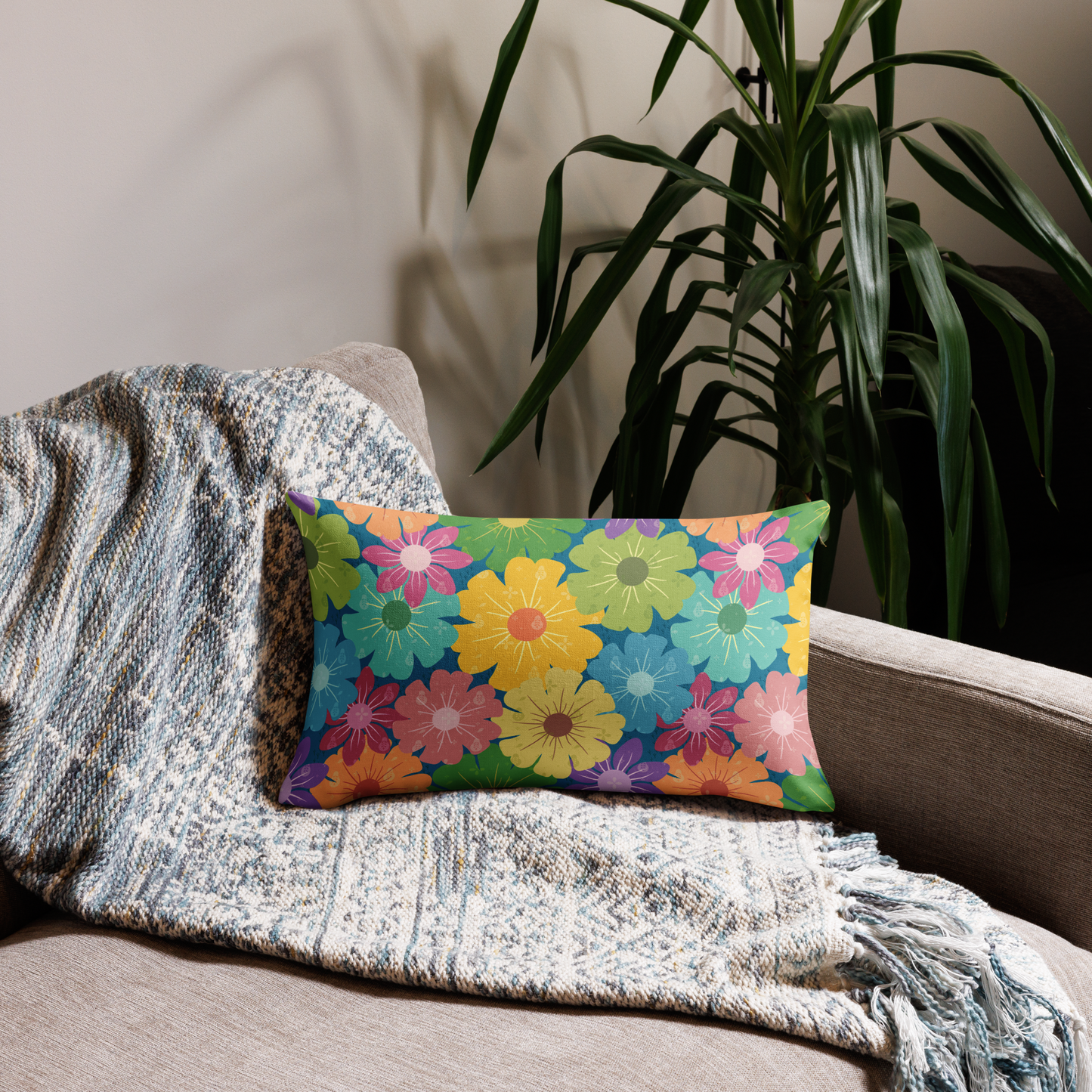 Premium Pillow Case | Vibrant Daisy Floral