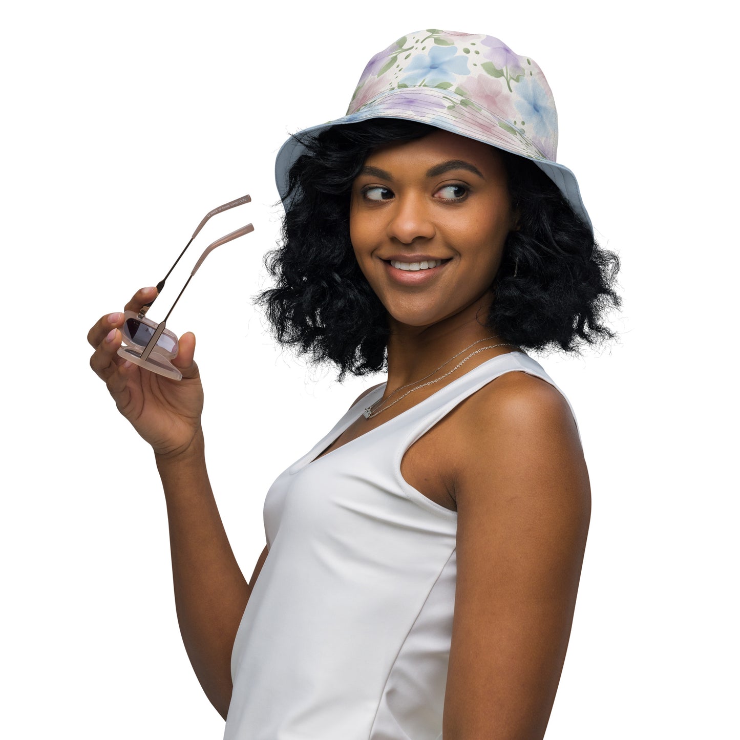 Reversible bucket hat | Watercolor Blossoms