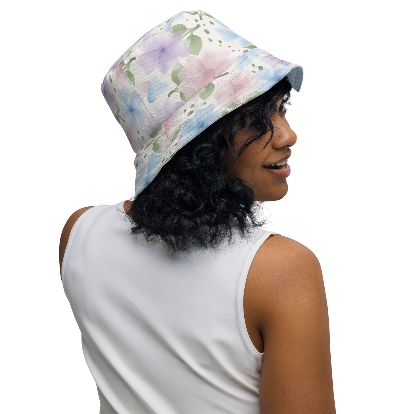 Reversible bucket hat | Watercolor Blossoms