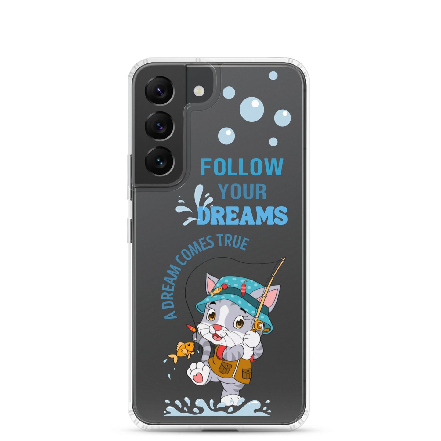 Clear Case for Samsung Galaxy S22, S23, S24 Plus, Ultra | Dream Cat