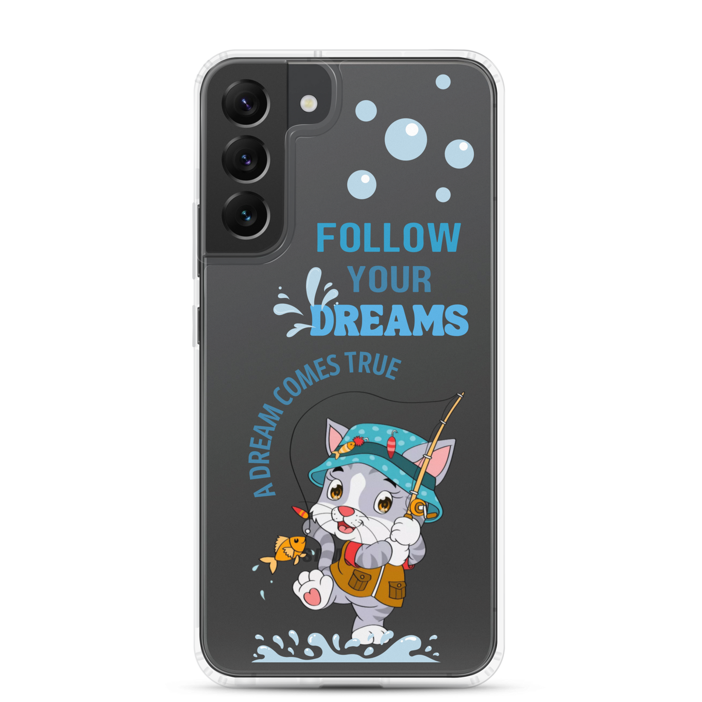 Clear Case for Samsung Galaxy S22, S23, S24 Plus, Ultra | Dream Cat