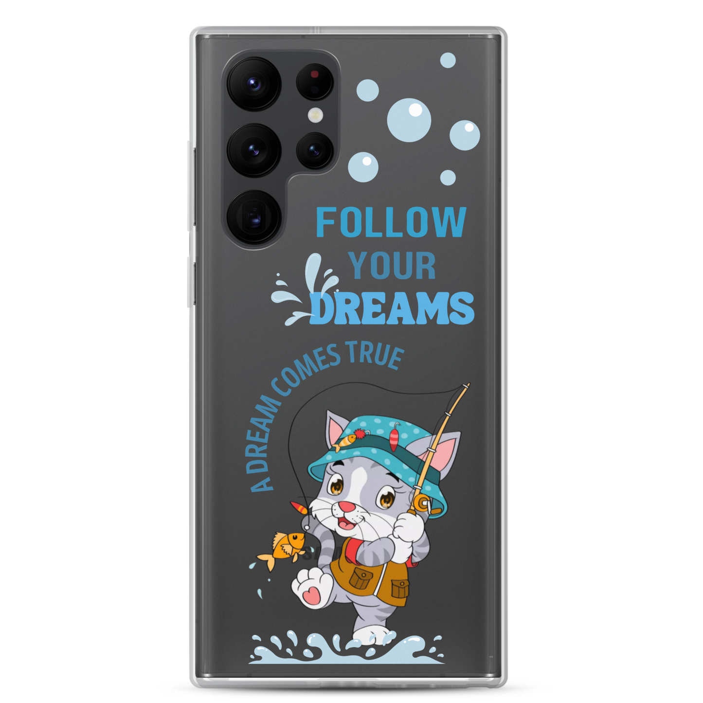 Clear Case for Samsung Galaxy S22, S23, S24 Plus, Ultra | Dream Cat