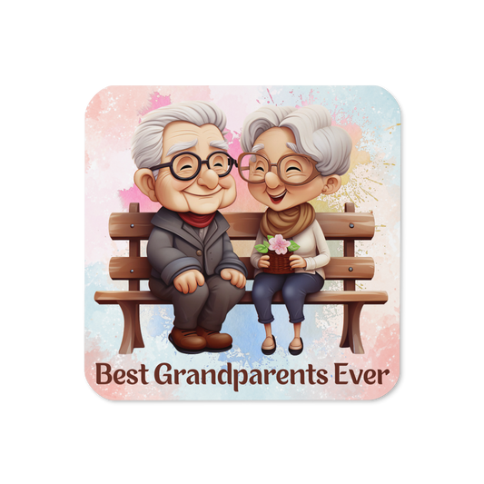 Cork-back coaster | Best Grandparents Ever Sitting on the Bench