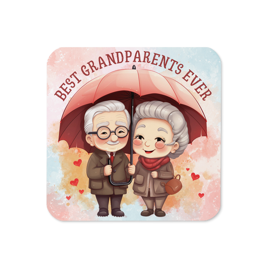 Cork-back coaster | Best Grandparents Ever Holding an Umbrella