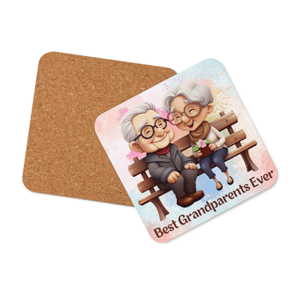 Cork-back coaster | Best Grandparents Ever Sitting on the Bench