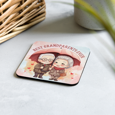 Cork-back coaster | Best Grandparents Ever Holding an Umbrella